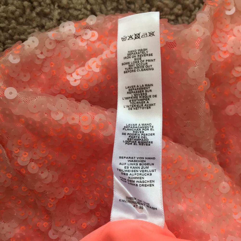 ASOS Spaghetti Strap Neon Semi-Formal Sequin Dress Women’s Size 4 - Picture 6 of 10